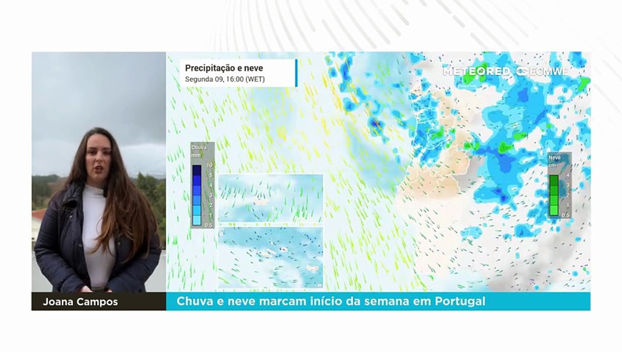 Chuva e neve marcam início da semana em Portugal