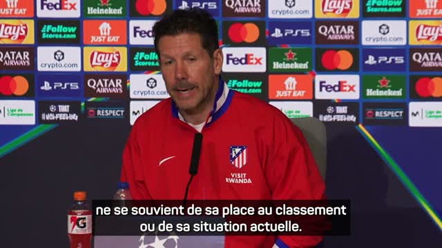 Atlético - Simeone avant d'affronter Tottenham : "Nous ne sommes pas favoris"