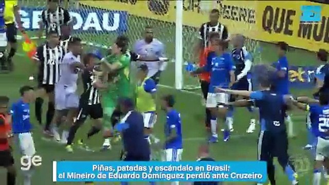 Piñas, patadas y escándalo en Brasil: el Mineiro de Eduardo Domínguez perdió ante Cruzeiro y la final terminó en caos