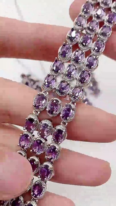 Purple Zirconia Jewelry Set for Women | Necklace Bracelet Earrings Ring Gift Set