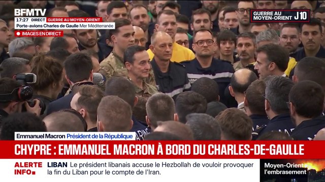 Une manœuvre exceptionnelle : Emmanuel Macron remercie l'équipage du porte-avions Charles-de-Gaulle déployé en Méditerranée