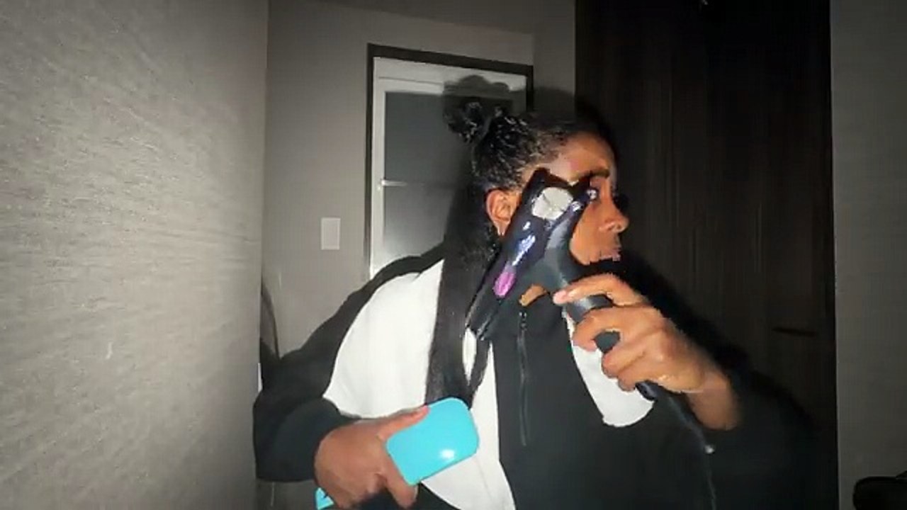 watch me straighten my hair, trim, and length check _ Day 3