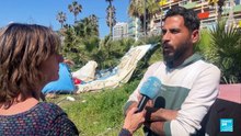 Desplazados levantan refugios improvisados en el paseo marítimo de Beirut
