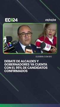 El presidente del Tribunal Supremo Electoral (TSE), Gustavo Ávila, informó que el 95% de los candidatos ya confirmó su participación en el debate de postulantes a la Gobernación y a las alcaldías.