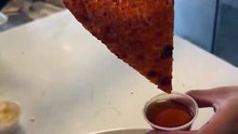 Crispy cheese pizza and hot honey 🤤