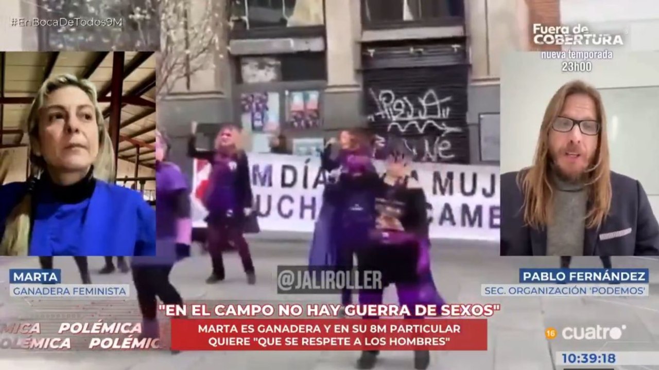 Rejonazo de una ganadera al podemita Pablo Fernández a cuenta del 8-M: "¡Lecciones de igualdad tuyas, ni una!"