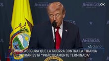 Trump asegura que la guerra contra la tiranía de Irán está "prácticamente terminada"