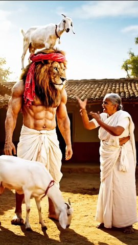 Lion Man vs Village Grandma 😂 | AI Mythology Comedy Short