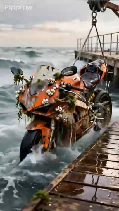 Sunken Luxury Motorcycle Discovered Underwater – Incredible Restoration