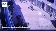 Denizli'de deprem anı güvenlik kamerasına yansıdı