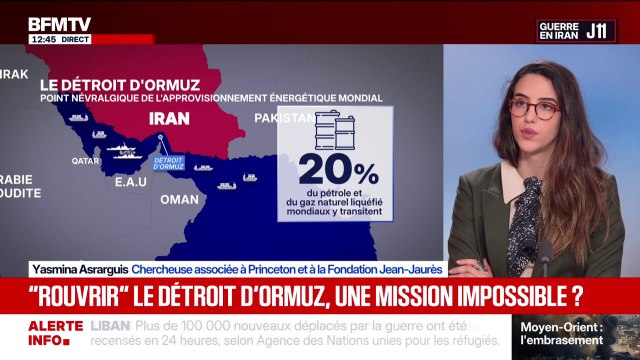 Guerre au Moyen-Orient: Bloquer le détroit d'Ormuz serait suicidaire pour les Iraniens , selon Yasmina Asrarguis, chercheuse associée à l'Université de Princeton