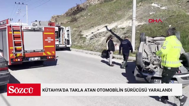 Kütahya’da takla atan otomobilin sürücüsü yaralandı