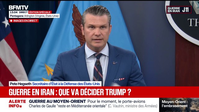 Guerre au Moyen-Orient: le régime est en train de s'écrouler , déclare Pete Hegseth, secrétaire d'État à la Défense des États-Unis