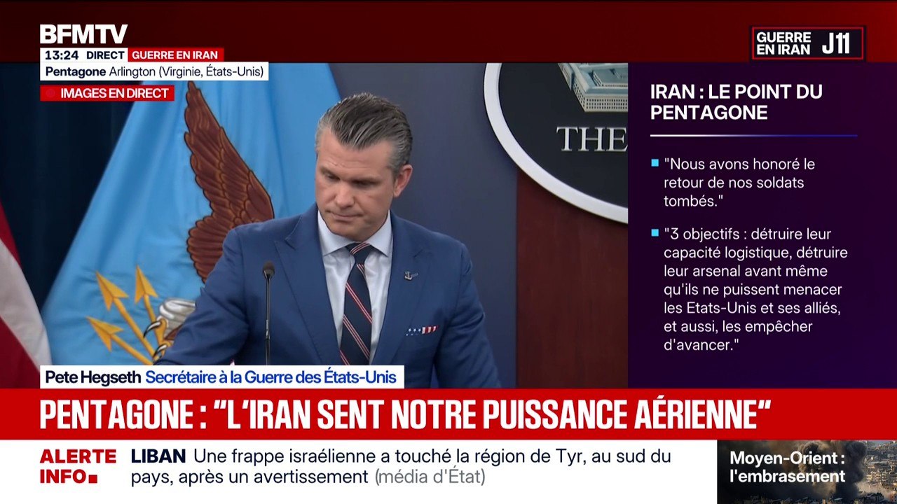 Frappes iraniennes sur les pays voisins: "C'est une erreur énorme du régime iranien de cibler de manière complètement aléatoire", estime le secrétaire d'État à la Défense des États-Unis