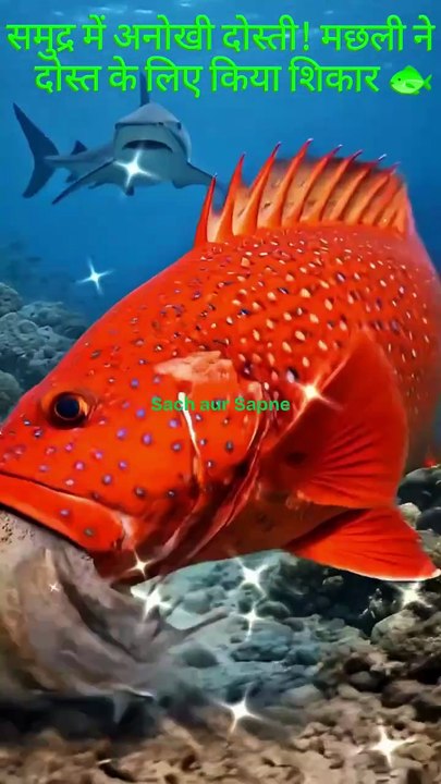 समुद्र में अनोखी दोस्ती! मछली ने दोस्त के लिए किया शिकार 🐟 #fish