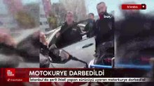 İstanbul'da şerit ihlali yapan sürücüyü uyaran motorkurye darbedildi