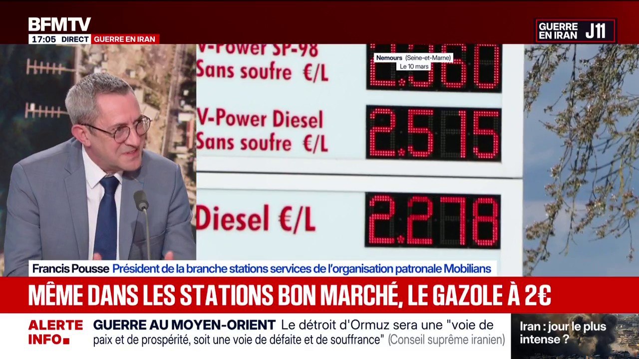“L’essence suit la hausse logique du baril, par contre le gazole s’est enflammé parce qu’en Europe, on est en sous capacité de production”, explique Francis Pousse, président de la banche stations services de l’organisation patronale Mobilians