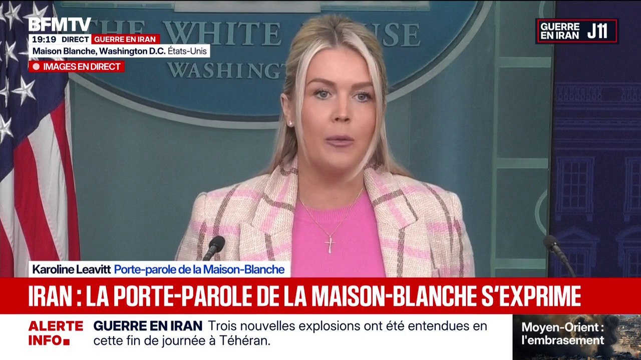 "Plus de 5.000 cibles ont été frappées" en Iran, affirme Karoline Leavitt, porte-parole de la Maison Blanche