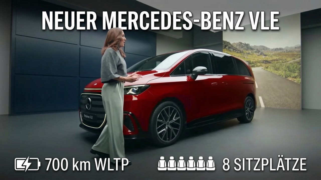 Mercedes-Benz VLE 300 – Elektro-Van mit MBUX Superscreen & 8 Sitzen