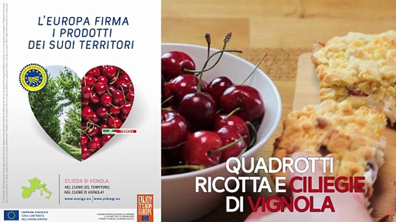 Quadrotti ricotta e ciliegie Vignola IGP