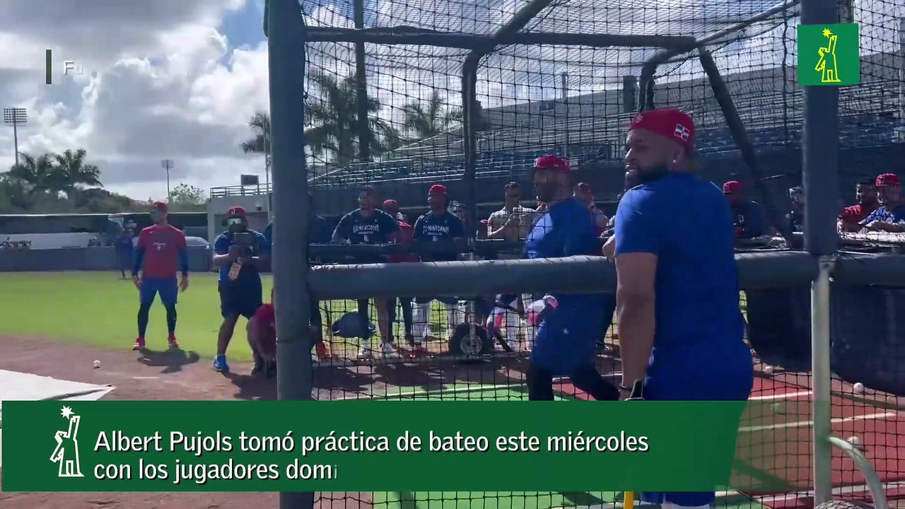 Albert Pujols tomó práctica de bateo este miércoles con los jugadores dominicanos