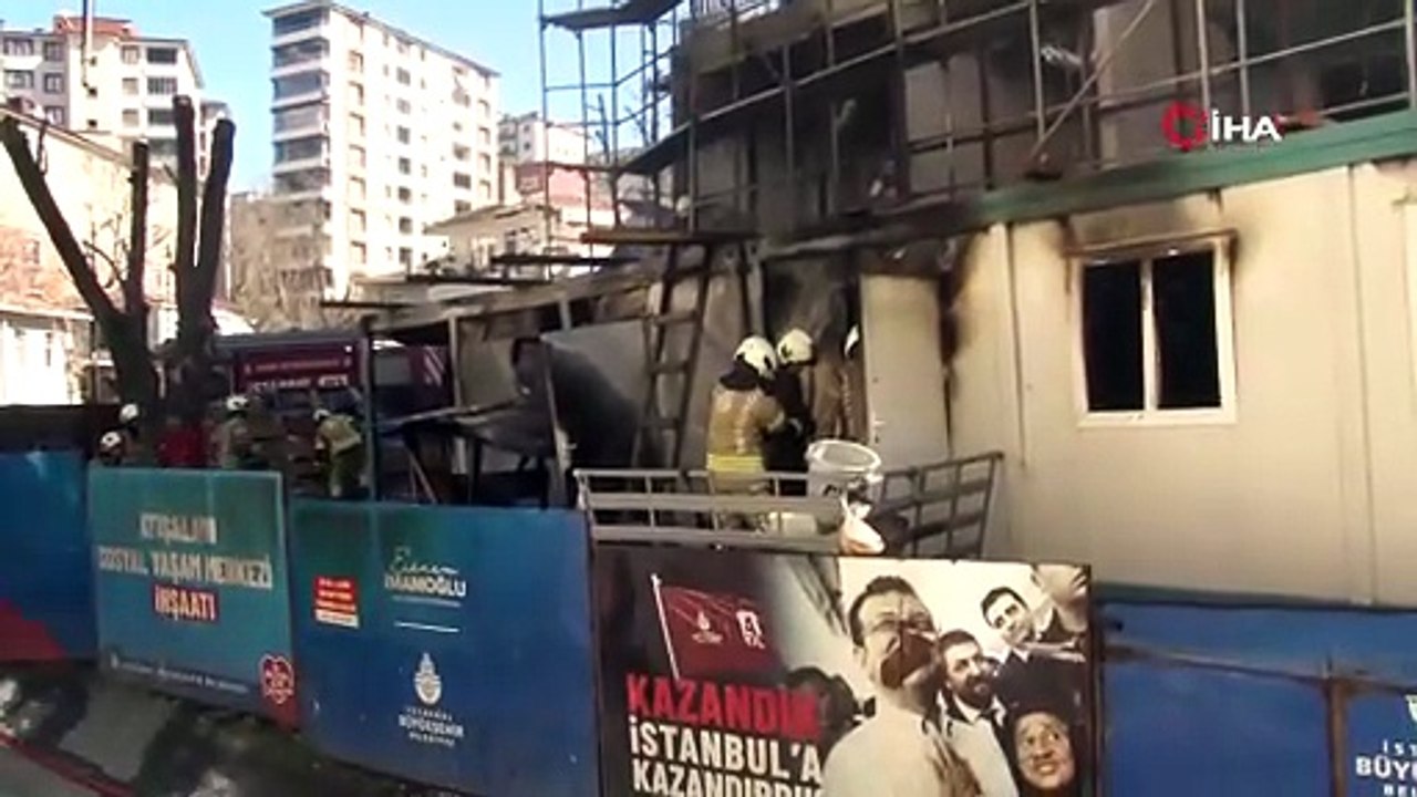 Esenler'de İBB şantiyesinde yangın