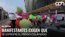 🚨¡Última Hora! Bloquean San Antonio Abad justo frente al inmueble colapsado, exigen su expropiación
