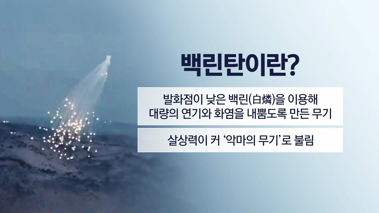 이스라엘, '악마의 무기' 백린탄 사용 의혹...발암물질 '제초제'까지? [앵커리포트...