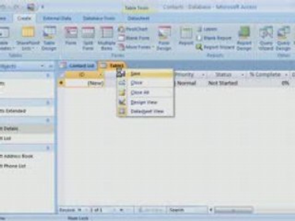Access 2007 Demo: Up to speed