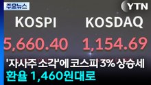 '자사주 소각'에 코스피 3% 상승세...환율 1,460원대로 / YTN