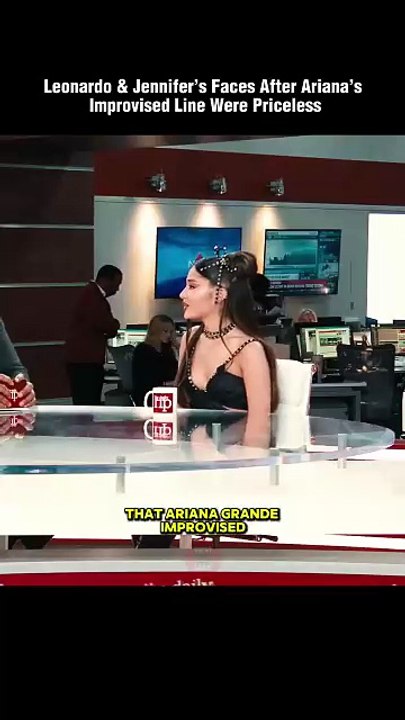 Leo DiCaprio & Jennifer Lawrence’s Face to Ariana’s Improvised Says Everything #shorts