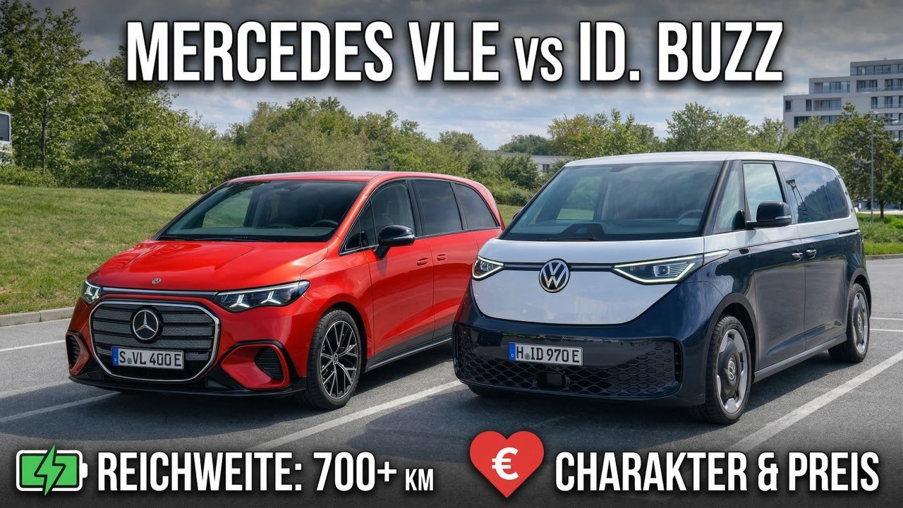 Mercedes VLE trifft VW ID. Buzz – moderner Luxus vs. Retro-Bulli