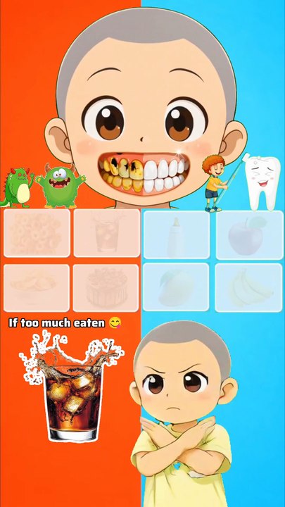 Learn Healthy food & unhealthy foods for kids teeth | good & bad foods#kejishorts