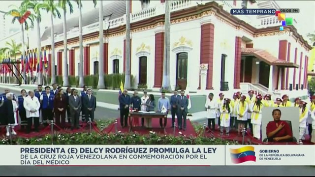 Acting pres. Delcy Rodriguez promulgates law of the Venezuelan Red Cross