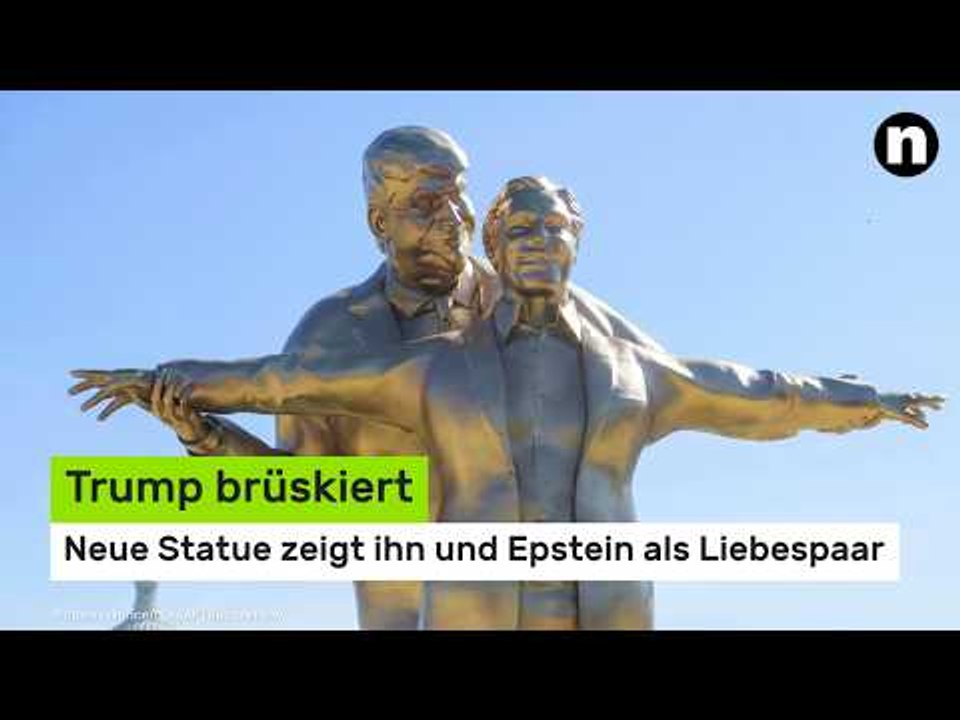 Trump brüskiert - neue Statue zeigt ihn und Epstein als Liebespaar