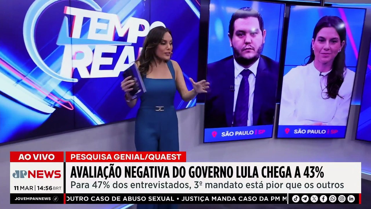 Eleições 2026: Avaliação negativa de Lula cresce e atinge 43% | TEMPO REAL