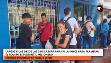 Largas filas desde las 5 de la mañana en la FHyCs para tramitar el Boleto Estudiantil Misionero