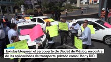 axistas se manifiestan contra UBER en el aeropuerto de ciudad de México