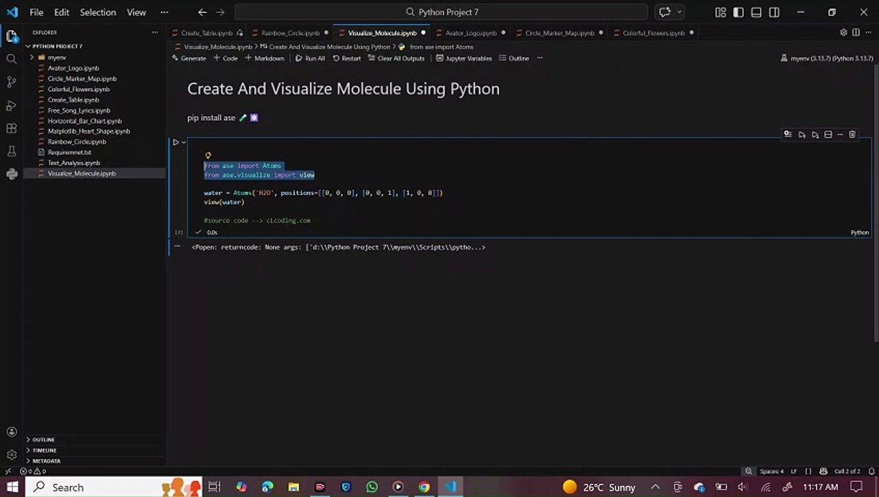 Create and Visualize a 3D Water Molecule Using Python 🧪🐍 _ ASE Tutorial