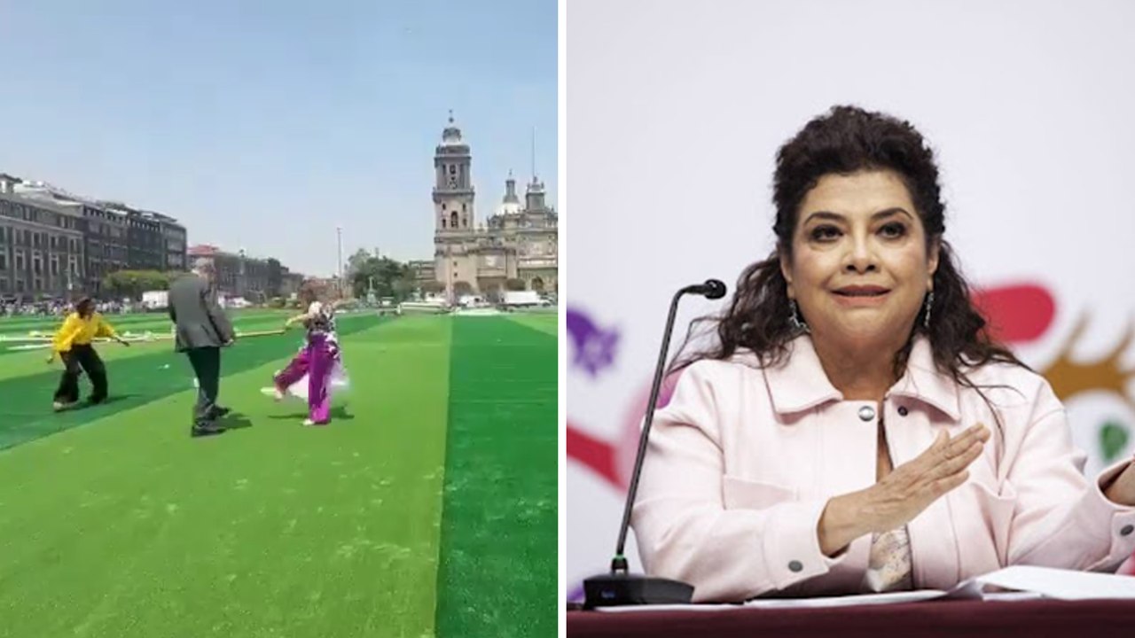 Clara Brugada estrena la mega cancha del Zócalo de CDMX para la Clase del domingo 15 de marzo