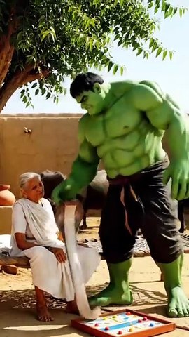 Hulk Meets Poor Grandma in Village ❤️ | Emotional Hulk Story | AI Hulk Village Life