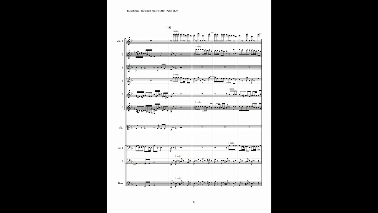 J.S. Bach – Fugue in D Minor (Fiddle), BWV 539 (String Orchestra)