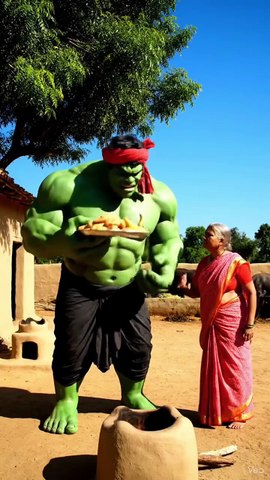 Hungry Hulk Eating Village Food  | AI Hulk Funny Story | Hulk Village Life