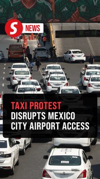 Taxi drivers block Mexico City airport to protest ride-hailing apps ahead of 2026 World Cup