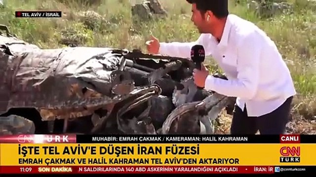 CNN TÜRK görüntüledi: İşte Tel Aviv'e düşen İran füzesi
