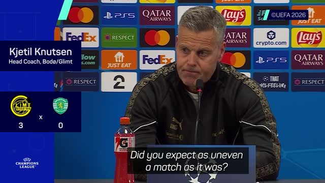 Bodo's Knutsen not surprised by dominant Sporting win