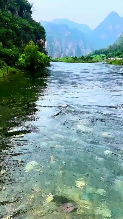 Exploring the Crystal Clear River and Majestic Mountains in Yangshuo China