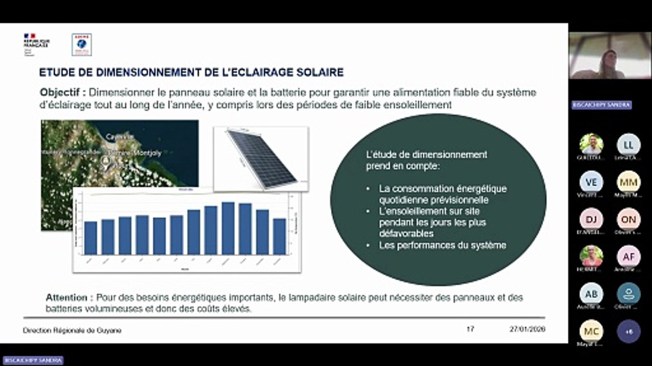 Eclairage public en Guyane : comparaison entre éclairage raccordé au réseau et éclairage solaire