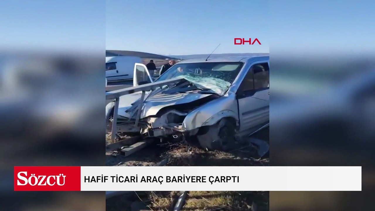 Hafif ticari araç bariyere çarptı: 1'i ağır, 2 yaralı