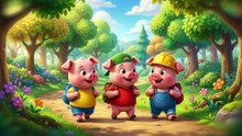 Can The Wolf Blow It Down? 🐺 The Three Little Pigs 🐷 Musical Fairy Tale by KiddyKey